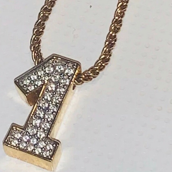 Swarovski Retired Number 1 charm on necklace - Picture 2 of 8